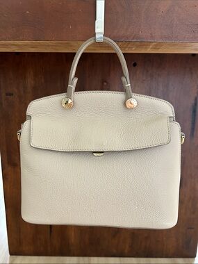 Furla Cream Leather Top-Handle Crossbody Bag